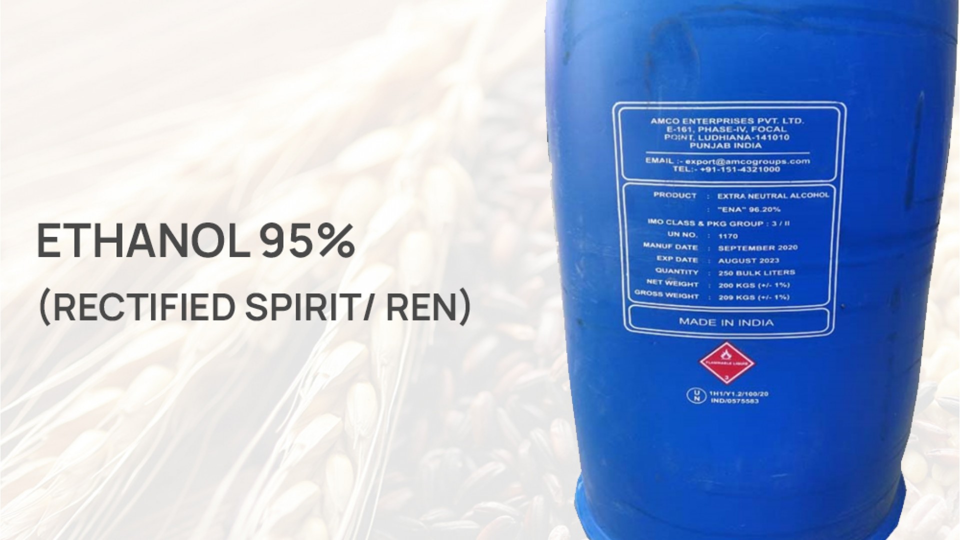 Ethanol 95% (Rectified Spirit/ REN)